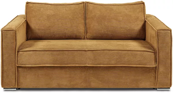 Vente-unique - LORETO Sofa SamtStoff Gelb - B 223 cm95 cm x H 90 cm x L 195 cm