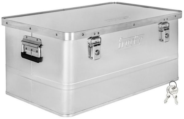 Trucky Allzweckkiste Aluminium Box mit Deckel Silber Alukiste 85 Liter Kiste Abschliessbar