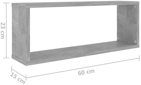 vidaXL Würfelregale 4 Stk. Betongrau 60x15x23 cm Holzwerkstoff 807146 Bild 9