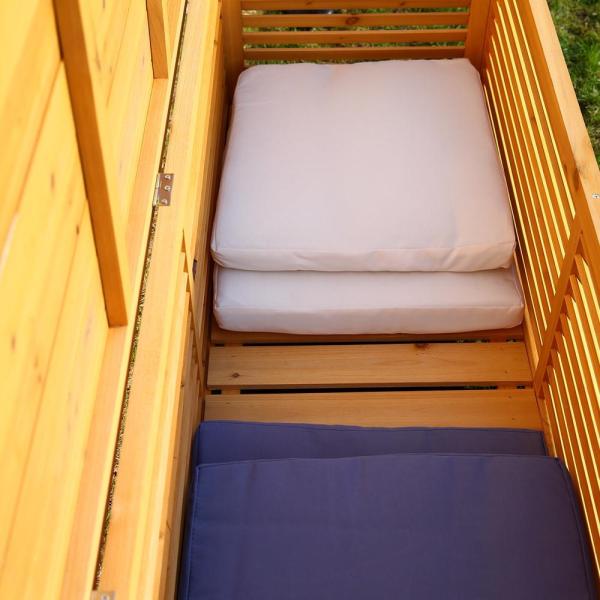 Gartentruhe Holz Braun Kissenbox Auflagenkiste Aufbewahrung Terrasse Outdoor Bild 5