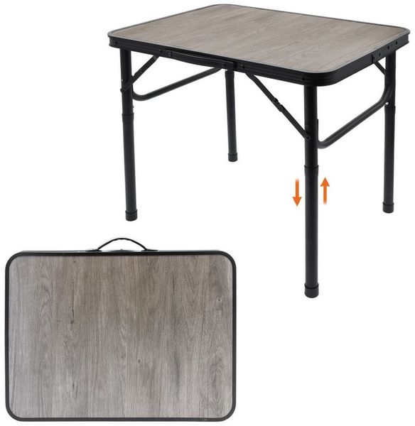 Spetebo Campingtisch Höhenverstellbarer Camping Klapptisch (Belastbarkeit von bis zu 30 kg, 1-St, 1x Alu Tisch), Die Höhe kann auf 26 cm oder 56 cm verstellt werden