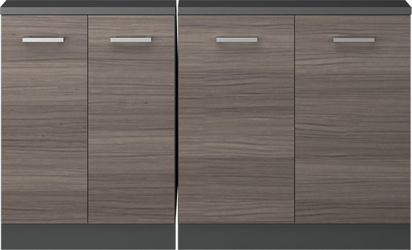 Küchenschrank für Dachschrägen R-Line Edelgrau 140 cm 2er Set Vicco Bild 4