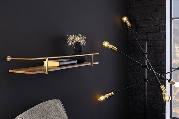 riess-ambiente Wandregal HERITAGE 75cm natur · Bilderleiste aus Massivholz und Metall, Einzelartikel 1-tlg, Wohnzimmer · Dekoration · Schlafzimmer · Accessoire · Retro Design