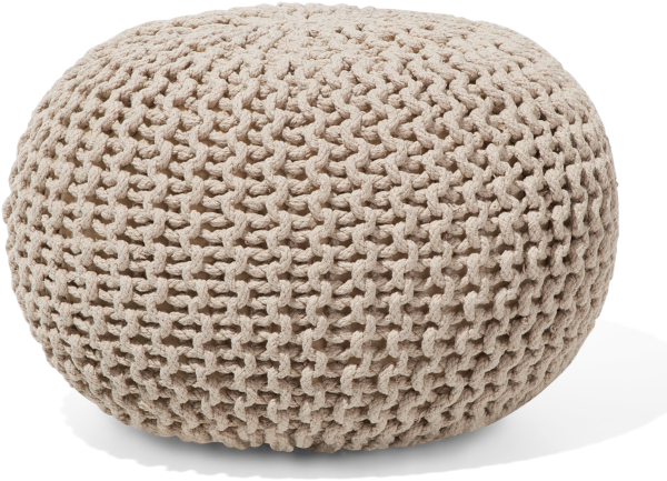 Pouf beige ⌀ 40 cm CONRAD