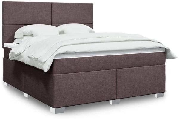 vidaXL Boxspringbett mit Matratze Dunkelbraun 180x200 cm Stoff 3290563