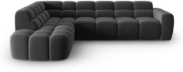 Micadoni Ecksofa Lisa 5-Sitzer Links Samtstoff Casino Dunkelgrau