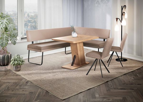 OTTO home Esszimmerstuhl Gabi Polsterstuhl, Küchenstuhl, 4-Fußstuhl, Gestell aus matt-schwarzem Flachmetall, stabil, 2-Stoff-Design