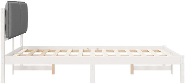 vidaXL Bettgestell mit gepolstertem Kopfteil Hellgrau 135 x 190 cm 877853 Bild 6