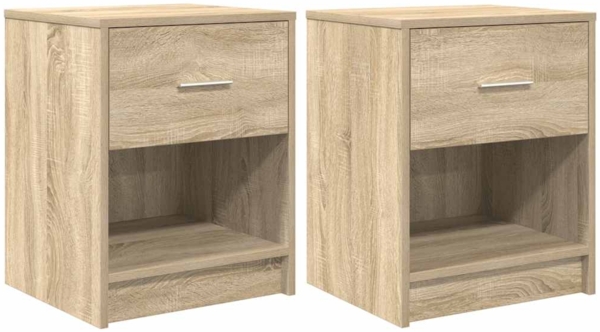 vidaXL Nachttische 2 Stk. mit Schublade Sonoma-Eiche 40x34x50 cm 858772