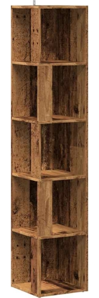 vidaXL Eckregal Altholz-Optik 33x33x165 cm Holzwerkstoff 856724