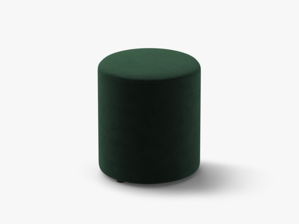 Micadoni Pouf Dia 40cm Samt Salvador Flaschengrün