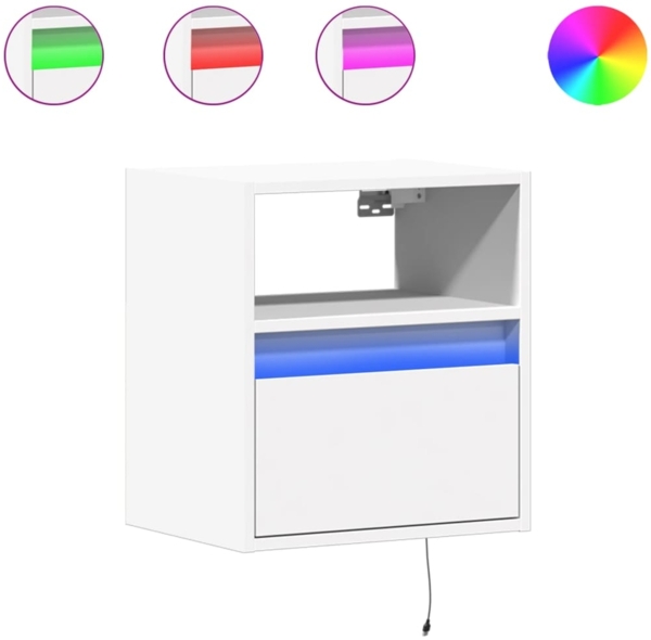 vidaXL TV-Wandschrank mit LED-Beleuchtung Weiß 41x31x45 cm 852313