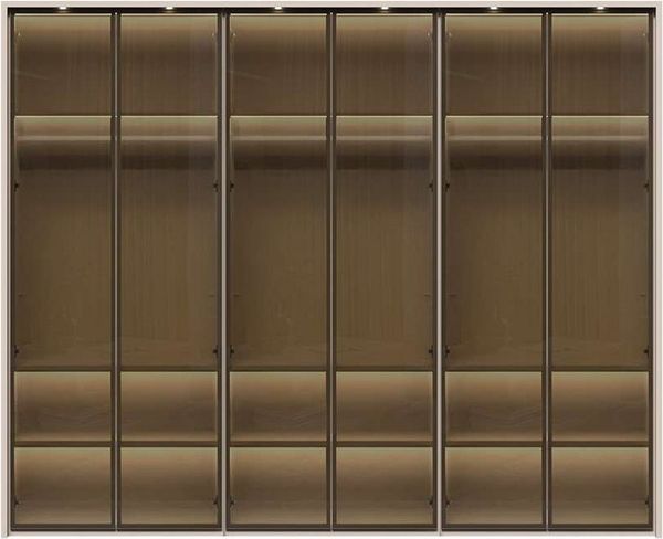OTTO home Drehtürenschrank Opera Parsol-Glastüren, LED-Glasbodenbeleuchtung, mit und ohne Kranz Glastüren, UV-Lack, LED-Innenbeleuchtung, Soft-Close-Funktion