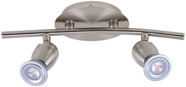 LED Deckenleuchte, 2 flammig, Spots flexibel, Chrom