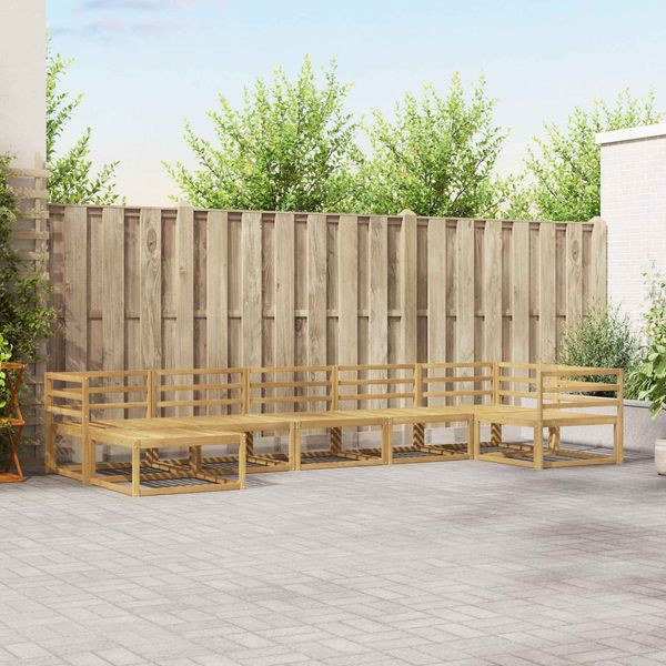 vidaXL Outdoor-Sofagarnitur 7 pcs Weiß Massivholz Akazie 3386743