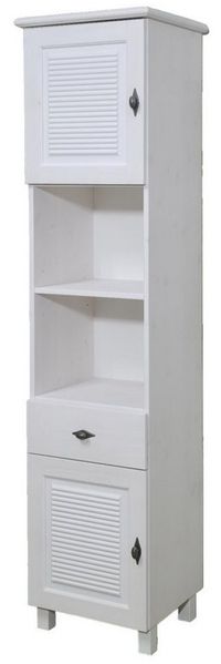 OTTO home Hochschrank Rauna aus massiver Kiefer, Breite 44 cm, Rillenoptik, made in EU