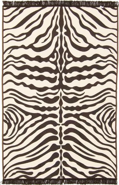 Kelim Teppich - Trendy »Munita« 180 x 120 cm - schwarz