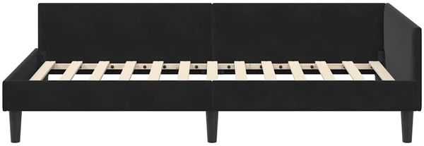 vidaXL Eckbettgestell mit Kopfteil Schwarz 90 cm x 200 cm Samt 42016159 Bild 5