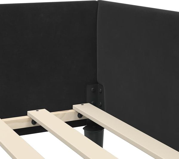 vidaXL Eckbettgestell mit Kopfteil Schwarz 90 cm x 200 cm Samt 42016159 Bild 8