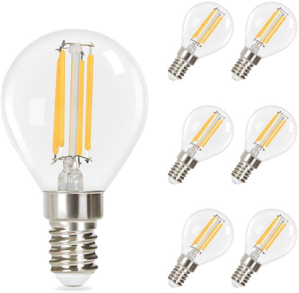 ZMH 6er-set LED-Leuchtmittel E14 Vintage Edison Glühlampe 2700k Warmweiß Retro Filament Hochwertiges Glas Energiesparlampe für Hotel Haus