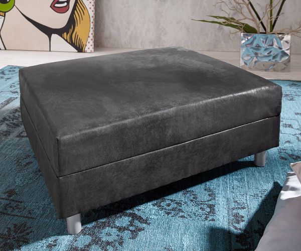 Sofa-Hocker Clovis Anthrazit Modul B98 x T83 Microvelours Sitzhocker