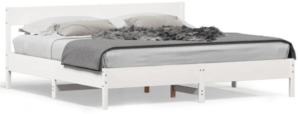 vidaXL Massivholzbett ohne Matratze Weiß 200x200 cm Kiefernholz 3216201