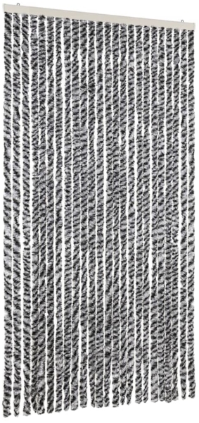 vidaXL Fliegenvorhang Grau, Schwarz und Weiß 100x220 cm Chenille 377337