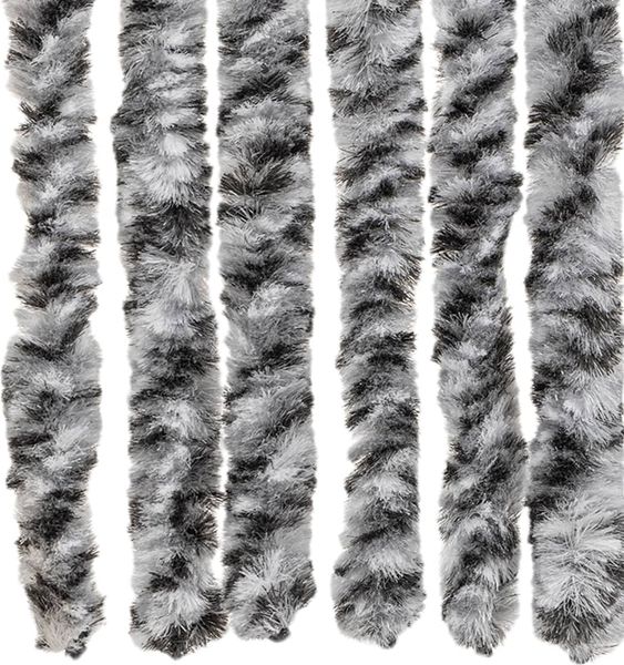 vidaXL Fliegenvorhang Grau, Schwarz und Weiß 100x220 cm Chenille 377337 Bild 5