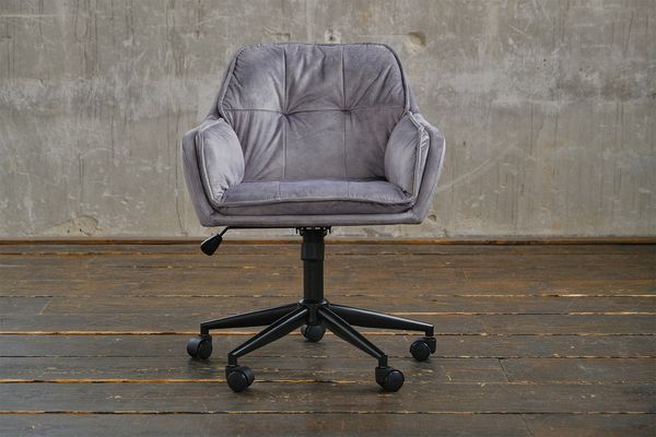 KAWOLA Bürostuhl TERRY Schreibtischstuhl Velvet grau 83 x 66 x 63 cm
