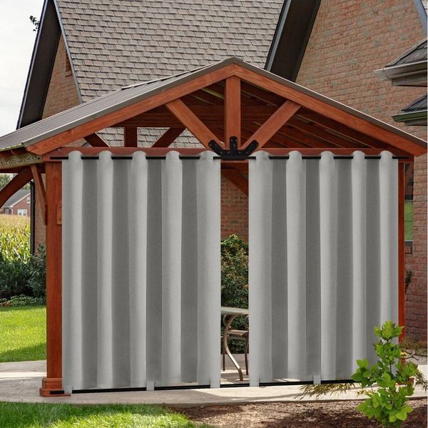 BTTO V&G Outdoorgardine Winddicht Balkon Gardinen,Outdoor Vorhang Wetterfest (2 St), verdunkelnd, Unten gewichtete Konstruktion