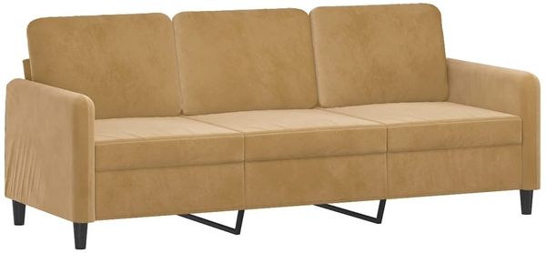 vidaXL 3-Sitzer-Sofa mit Hocker Braun 180 cm Samt 3201181 Bild 4