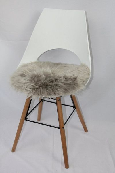 Heitmann Felle Stuhlkissen Lamm, Sitzauflage rund, Ø 45 cm, echtes Lammfell, waschbar, auch als 2er oder 4er Set