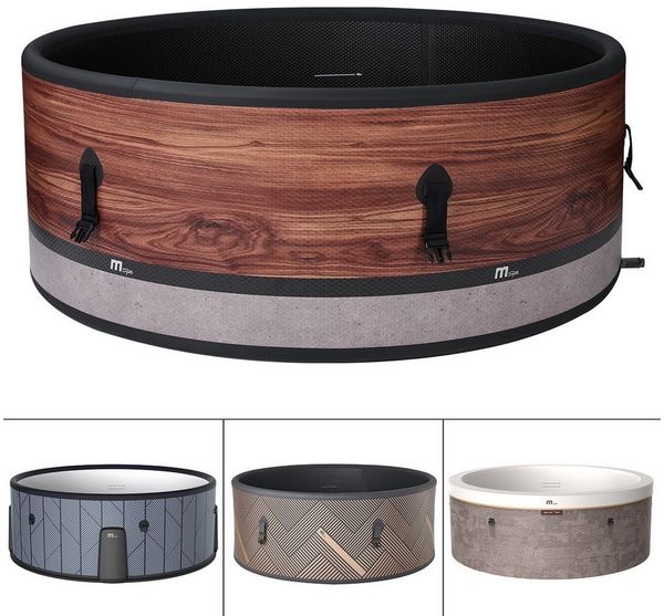 BRAST Whirlpool MSpa Verto-Serie, 5 Modelle, In- Outdoor Pool, Winterfest, (aufblasbar MSpa Duet Eco für 6 Personen, Ø173x65cm, 138 Massagedüsen in 3 Intensitäten), einfache Steuerung per App