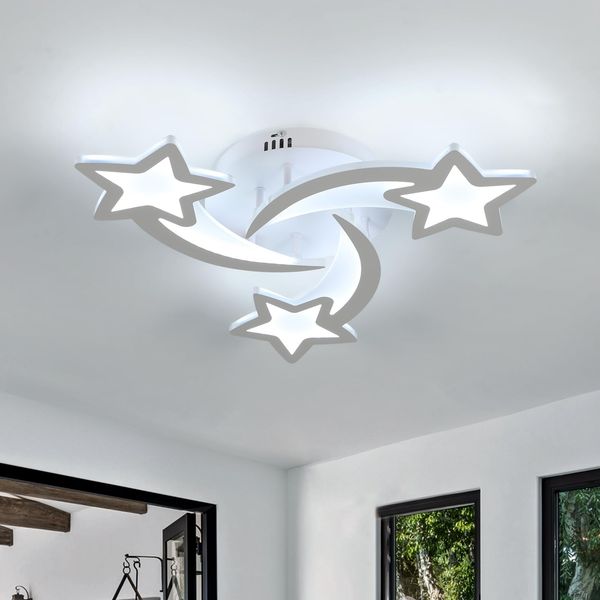 Goeco Moderne LED Deckenleuchte, Wohnzimmerlampe 40W 4500LM, Deckenlampe Deckenbeleuchtung für Wohnzimmer Schlafzimmer Kinderzimmer, 6500K kühles weißes Licht