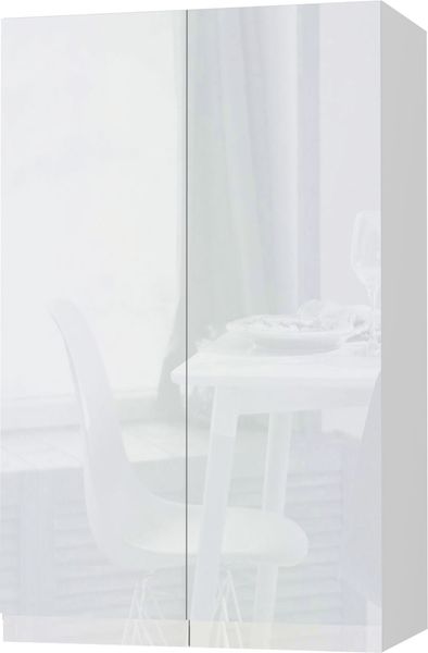 XL Küchenhängeschrank AVELLINO 60x32,5x96cm grifflos Acryl Fronten Farbe: weiß Acryl Hochglanz / weiß (AV-W4/60)