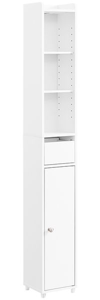 SoBuy BZR34-K-W Badezimmer-Hochschrank, Spanplatte, Melamin, Weiß, 20 x 180 x 20 cm