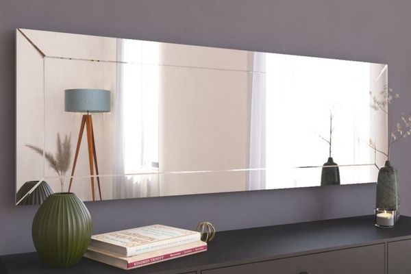 ibonto WANDSPIEGEL 120x40 cm Transparent rechteckig rechteckigen Format (H 3.5 x T 120 x B 40 cm)