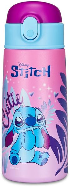 Seven Lilo & Stitch Trinkflasche, Thermosflasche, Wasserflasche, Thermosflasche aus Edelstahl, BPA-frei, 500 ml, Silikondeckel, Kinder, Jungen, Mädchen, Geschenkidee, rosa
