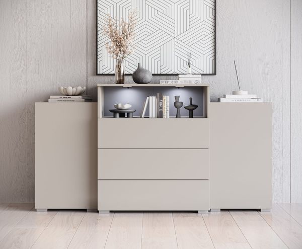 Home affaire Sideboard URBAN III, Moderne Kommode mit 3 Schubladen und 4 Fächern, Breite 150 cm