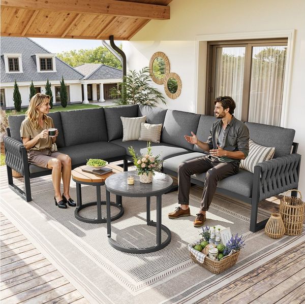 i@home Gartenlounge-Set, (5-tlg, inklusive aller Sitz- und Rückenkissen), mit verstellbare Beine, wasserabweisenden & abnehmbaren Kissen