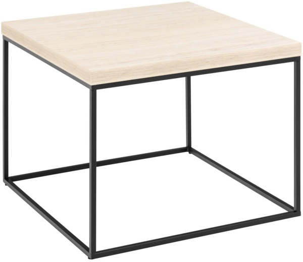 ACTONA GROUP Couchtisch Barossa Wohnzimmertisch, Beistelltisch, Quadratisch, Sofatisch, Steinoptik, schwarze Stahlbeine, in mehreren Varianten, B: 60 cm Bild 2