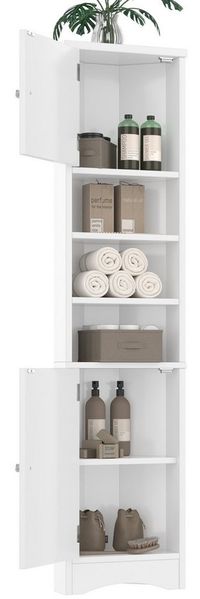 Yorbay Hochschrank Eckschrank (36,5 x 24,5 x 170cm) Badezimmerschrank Badkommode mit verstellbaren Böden