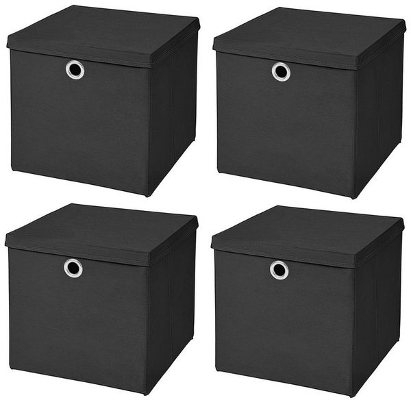 StickandShine Faltbox 4er SET 33 x 33 x 33 cm mit Deckel – perfekt für KALLAX - 19 Farben