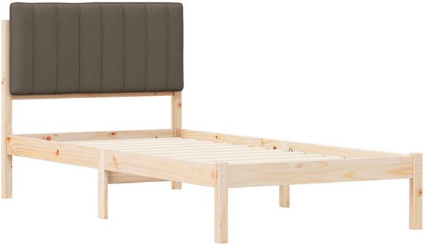 vidaXL Bettgestell mit gepolstertem Kopfteil Natürlich und Taupe 878077 Bild 4
