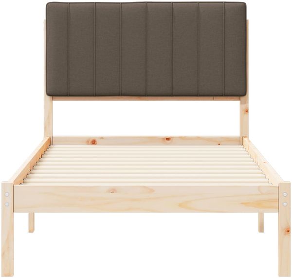 vidaXL Bettgestell mit gepolstertem Kopfteil Natürlich und Taupe 878077 Bild 5