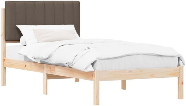 vidaXL Bettgestell mit gepolstertem Kopfteil Natürlich und Taupe 878077 Bild 2