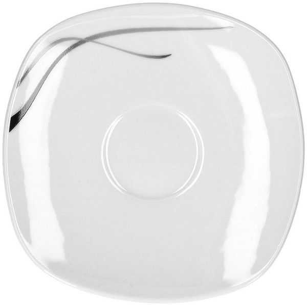 Kaffeeuntertasse Silver Night 14,5cm Linien-Dekor