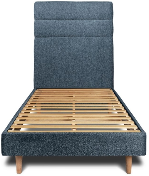 Bett mit gefüttertem Kopfteil – Bouclé-Stoff - 90x200 cm