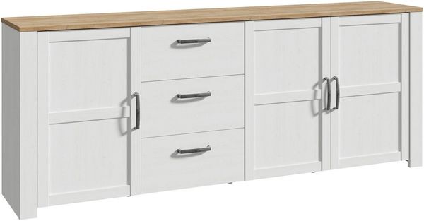 FORTE Sideboard Bohol, großes Sideboard,Breite 2,20 mtr. Soft-Close, Stauraum, B/H/T 220,8/87/42cm, 3 Türen, 3 SK