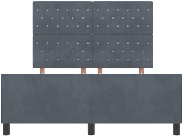 vidaXL Boxspringbett mit Kopfteil Dunkelgrau 160 x 200 cm Samt 3344886 Bild 7